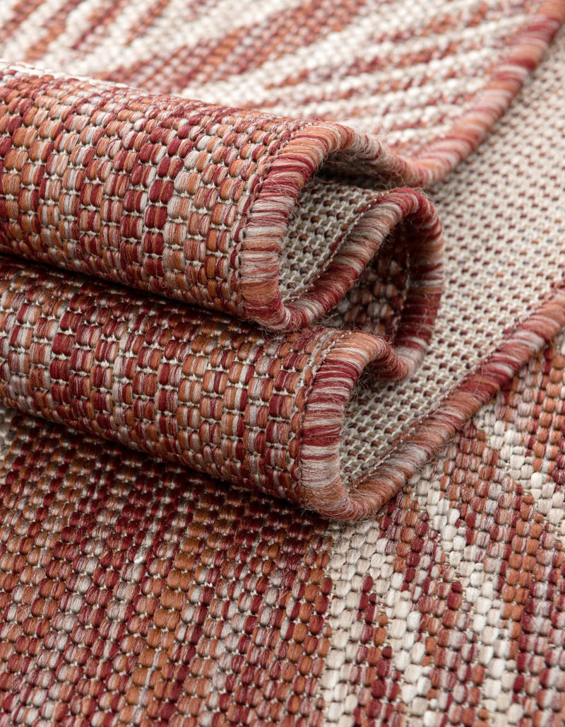 Garden Terrace Escape Collection Area Rug -  Evergreen (Rust Red) Round Rust Red  lifestyle 26