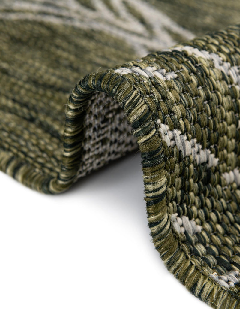 Seaside Blooms Collection Area Rug -  Evergreen (Green) Round Green  lifestyle 35