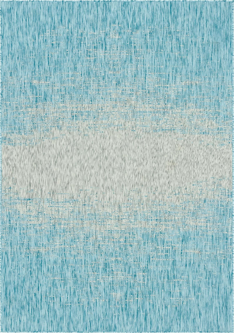 Urban Terrace Collection Area Rug -  Vanderbilt Rectangle Aqua Main