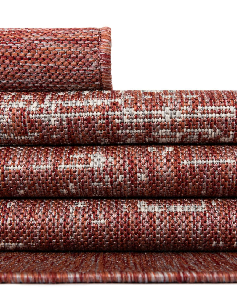 Urban Terrace Collection Area Rug -  Vanderbilt Rectangle Rust Red  lifestyle 35
