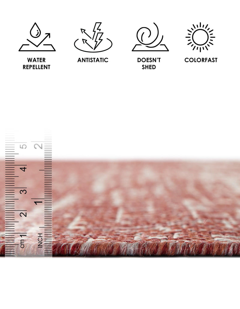 Urban Terrace Collection Area Rug -  Vanderbilt Rectangle Rust Red  lifestyle 39