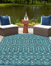 Garden Lattice Oasis Collection Area Rug -  Pergola (Teal) Rectangle Teal  lifestyle 9