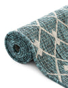 Garden Lattice Oasis Collection Area Rug -  Pergola (Teal) Rectangle Teal  lifestyle 19