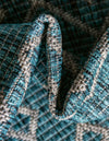 Garden Lattice Oasis Collection Area Rug -  Pergola (Teal) Round Teal  lifestyle 15