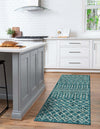 Garden Lattice Oasis Collection Area Rug -  Pergola (Teal) Runner Teal  lifestyle 19