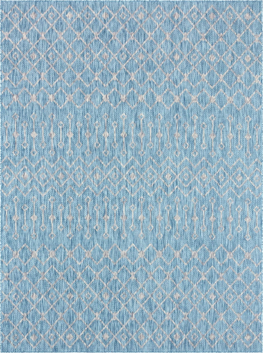 Garden Lattice Oasis Collection Area Rug -  Pergola (Aqua) Rectangle Aqua Main