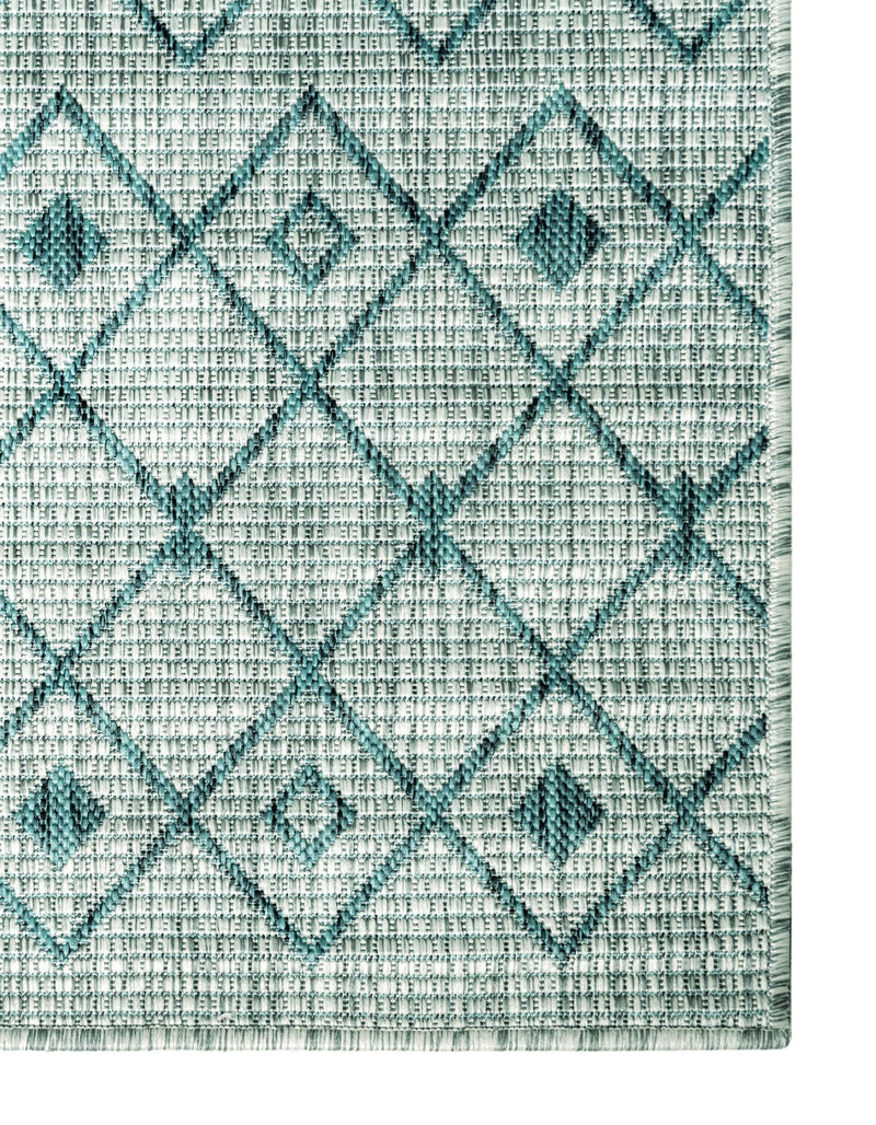Garden Lattice Oasis Collection Area Rug -  Pergola (Light Blue) Runner Light Blue  lifestyle 22