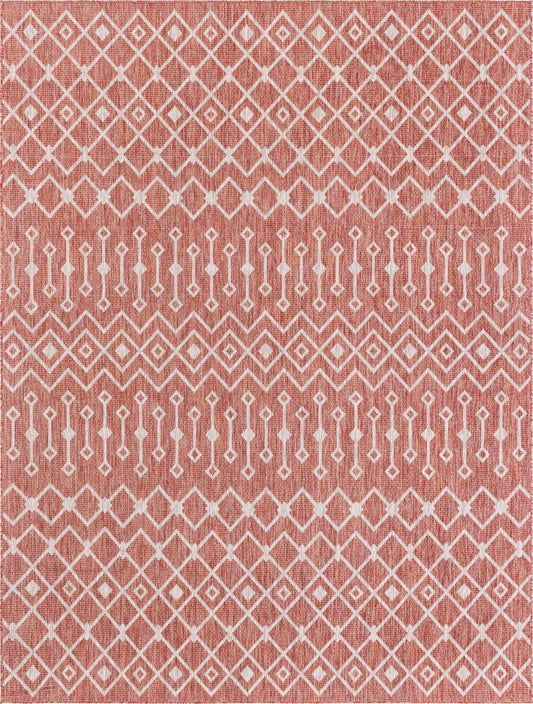 Garden Lattice Oasis Collection Area Rug -  Pergola (Rust Red) Rectangle Rust Red Main