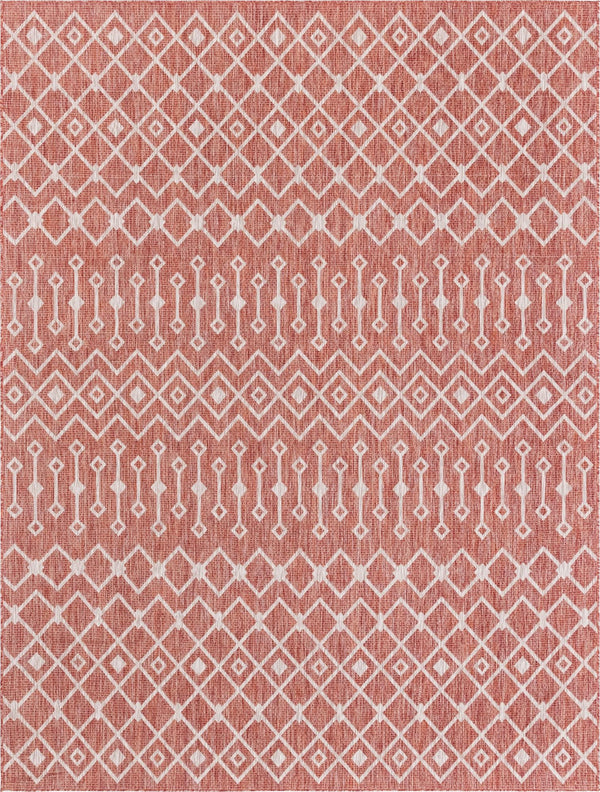 Garden Lattice Oasis Collection Area Rug -  Pergola (Rust Red) Rectangle Rust Red Main