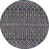 Garden Lattice Oasis Collection Area Rug -  Pergola (Charcoal Gray) Round Charcoal Gray Main