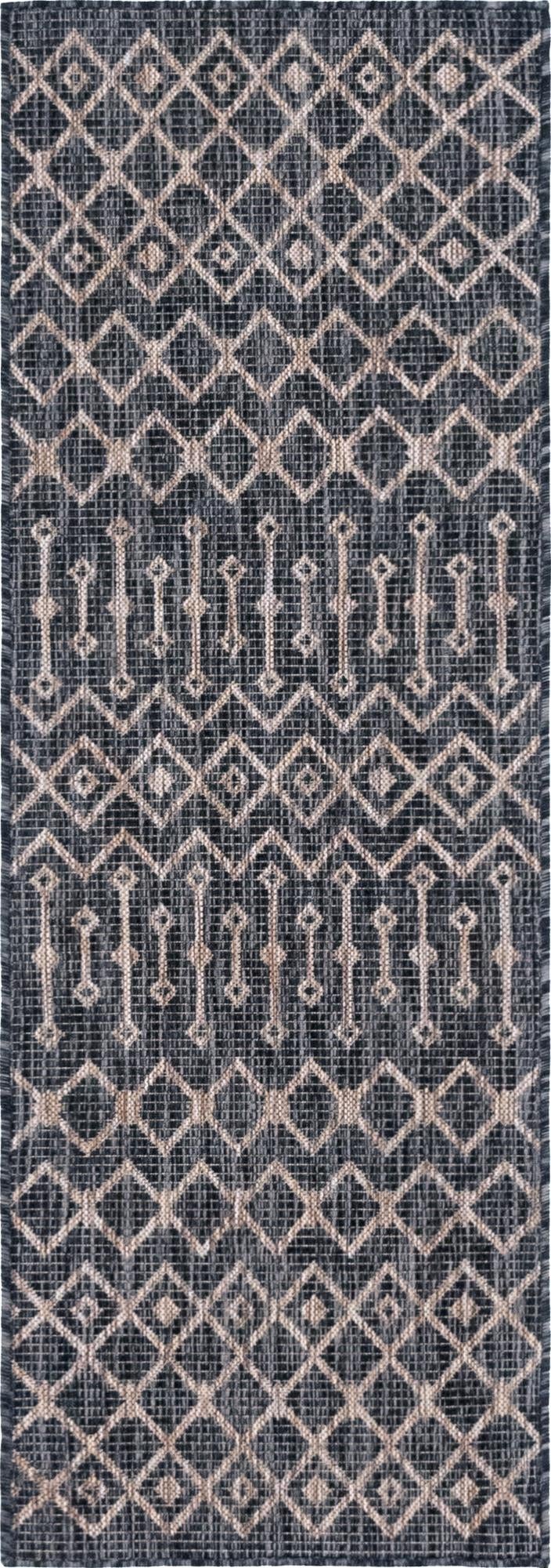 Garden Lattice Oasis Collection Area Rug -  Pergola (Charcoal Gray) Runner Charcoal Gray Main