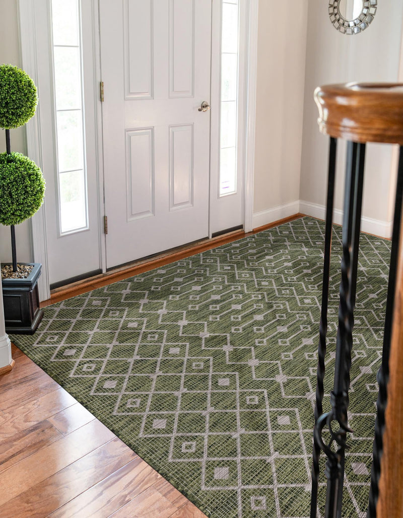 Garden Lattice Oasis Collection Area Rug -  Pergola (Green) Rectangle Green  lifestyle 26