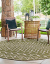 Garden Lattice Oasis Collection Area Rug -  Pergola (Green) Round Green  lifestyle 3