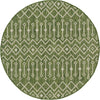 Garden Lattice Oasis Collection Area Rug -  Pergola (Green) Round Green Main