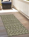 Garden Lattice Oasis Collection Area Rug -  Pergola (Green) Runner Green  lifestyle 0
