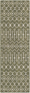 Garden Lattice Oasis Collection Area Rug -  Pergola (Green) Runner Green Main