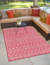 Garden Lattice Oasis Collection Area Rug -  Pergola (Fuschia) Rectangle Fuschia  lifestyle 0