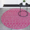 Garden Lattice Oasis Collection Area Rug -  Pergola (Fuschia) Round Fuschia  lifestyle 0