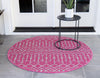 Garden Lattice Oasis Collection Area Rug -  Pergola (Fuschia) Round Fuschia  lifestyle 2