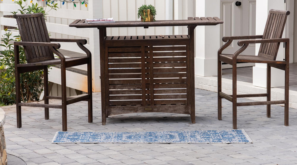 Patio Heritage Collection Area Rug - Savannah (Blue) Runner Blue  lifestyle 27