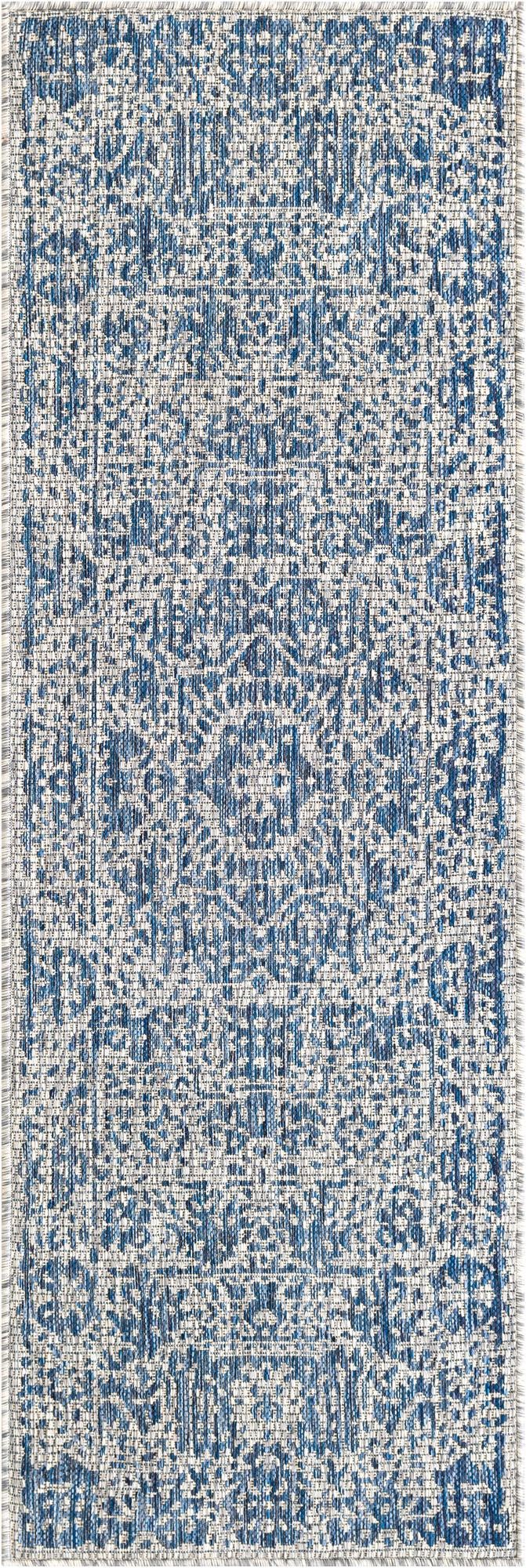 Patio Heritage Collection Area Rug - Savannah (Blue) Runner Blue  lifestyle 64