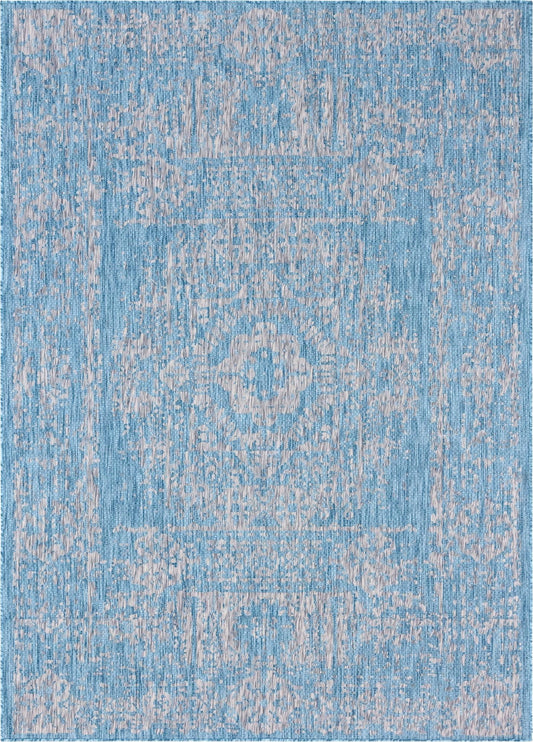 Patio Heritage Collection Area Rug - Savannah (Light Aqua) Rectangle Light Aqua Main