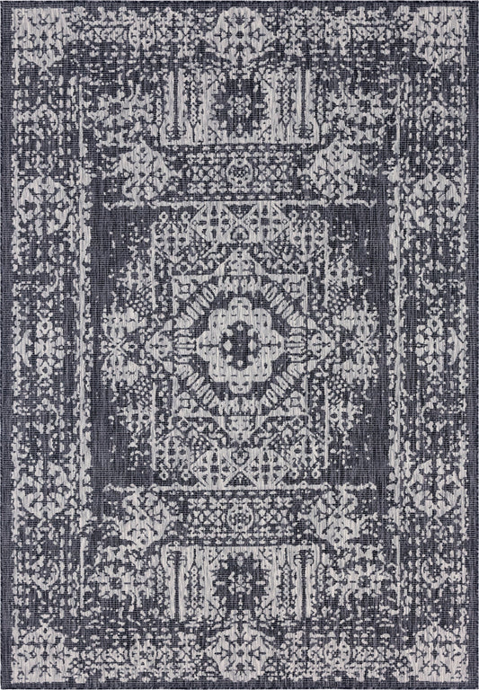 Patio Heritage Collection Area Rug - Savannah (Charcoal Gray) Rectangle Charcoal Gray Main