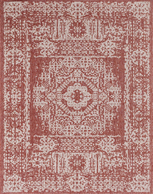 Patio Heritage Collection Area Rug - Savannah (Rust Red) Rectangle Rust Red Main