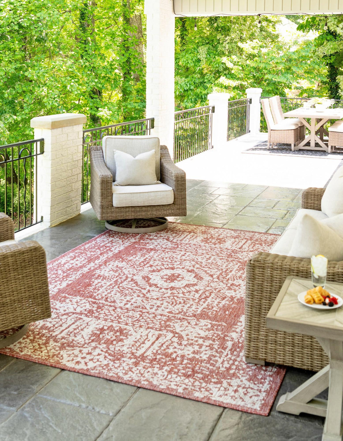 Patio Heritage Collection Area Rug - Savannah (Rust Red) Rectangle Rust Red  lifestyle 4