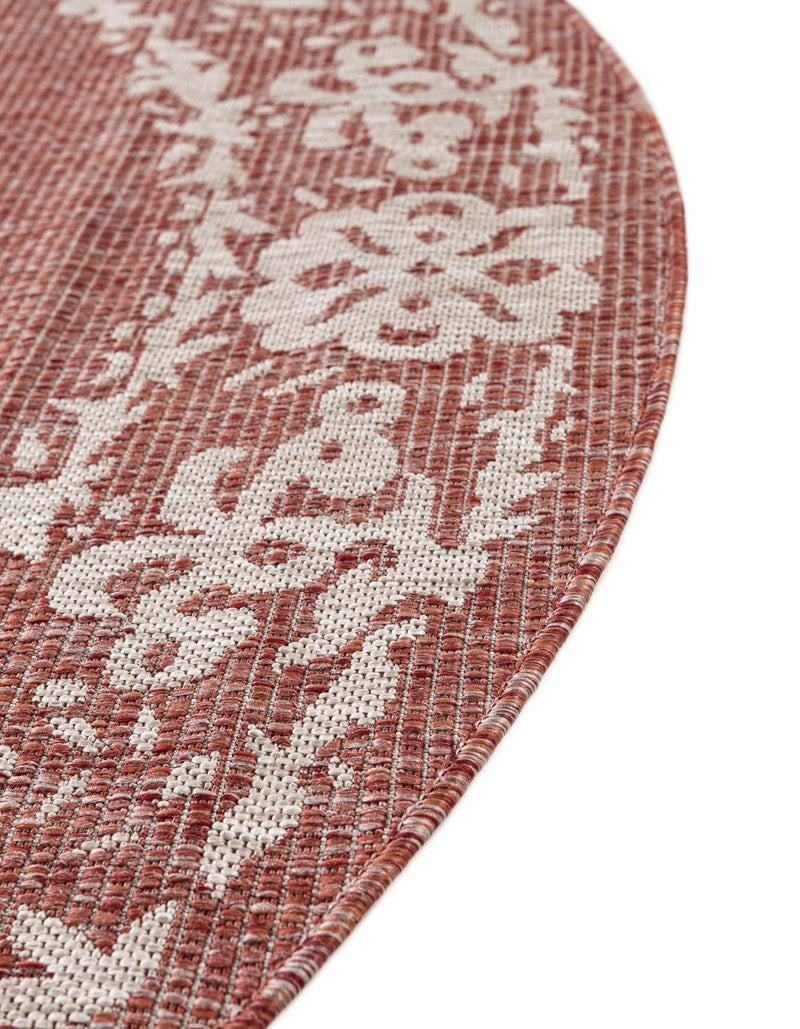 Patio Heritage Collection Area Rug - Savannah (Rust Red) Round Rust Red  lifestyle 22