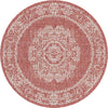 Patio Heritage Collection Area Rug - Savannah (Rust Red) Round Rust Red  lifestyle 17