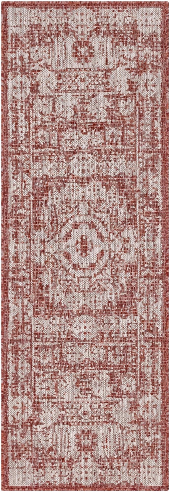 Patio Heritage Collection Area Rug - Savannah (Rust Red) Runner Rust Red  lifestyle 53