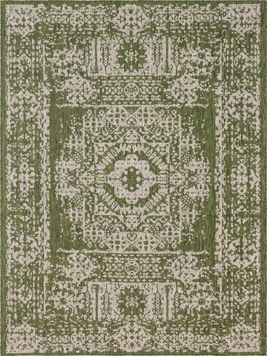 Patio Heritage Collection Area Rug - Savannah (Green) Rectangle Green Main