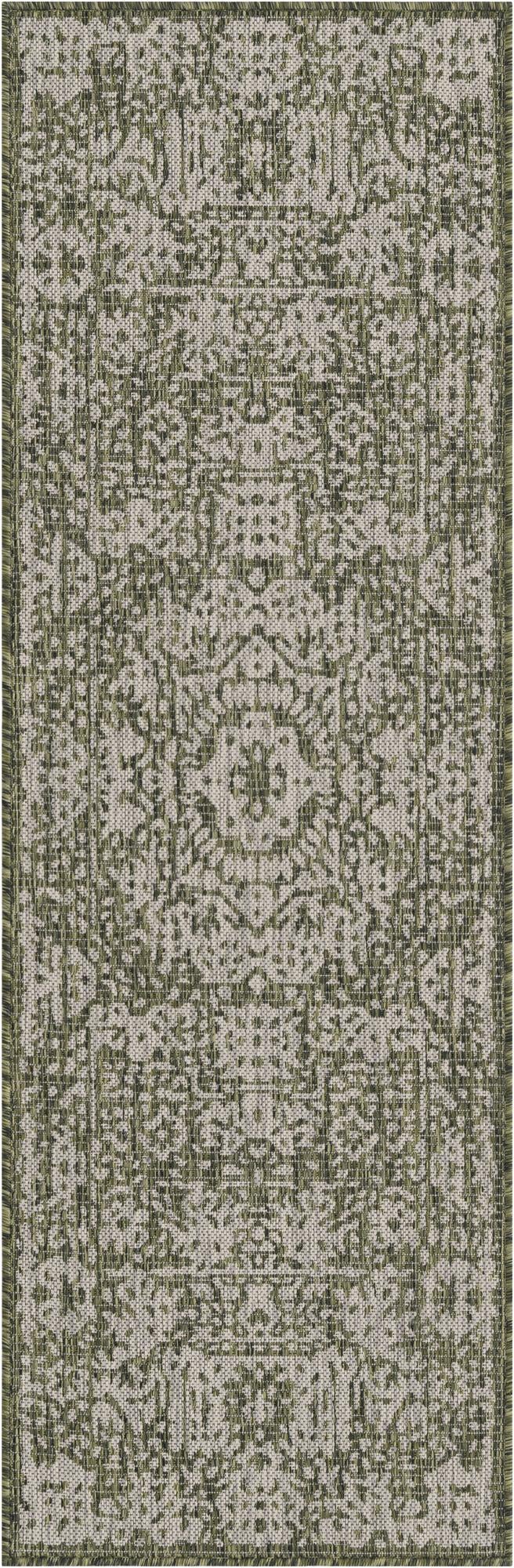 Patio Heritage Collection Area Rug - Savannah (Green) Runner Green  lifestyle 60