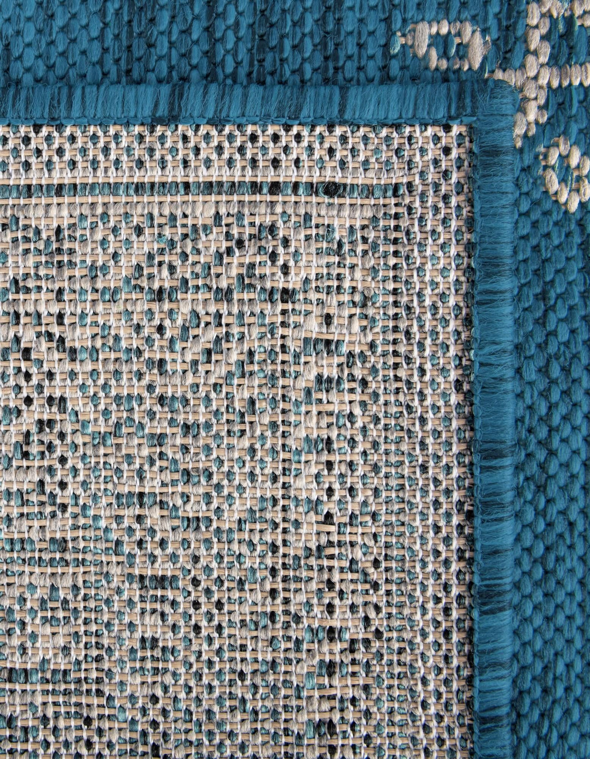 Patio Heritage Collection Area Rug -  Charleston (Teal) Square Teal  lifestyle 98