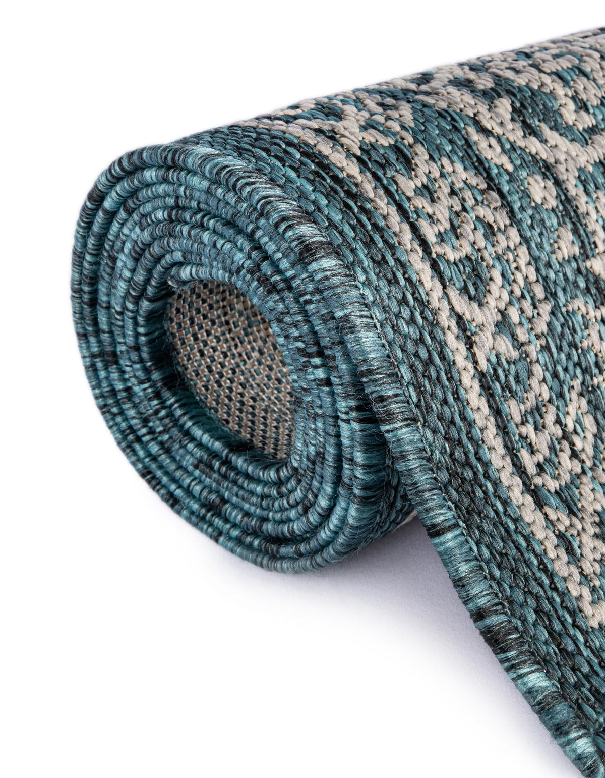 Patio Heritage Collection Area Rug -  Charleston (Teal) Rectangle Teal  lifestyle 12