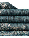 Patio Heritage Collection Area Rug -  Charleston (Teal) Rectangle Teal  lifestyle 14
