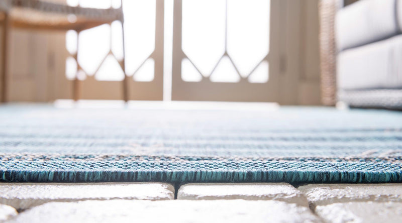 Patio Heritage Collection Area Rug -  Charleston (Teal) Rectangle Teal  lifestyle 14