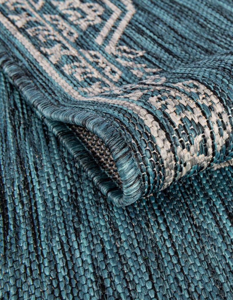 Patio Heritage Collection Area Rug -  Charleston (Teal) Rectangle Teal  lifestyle 15