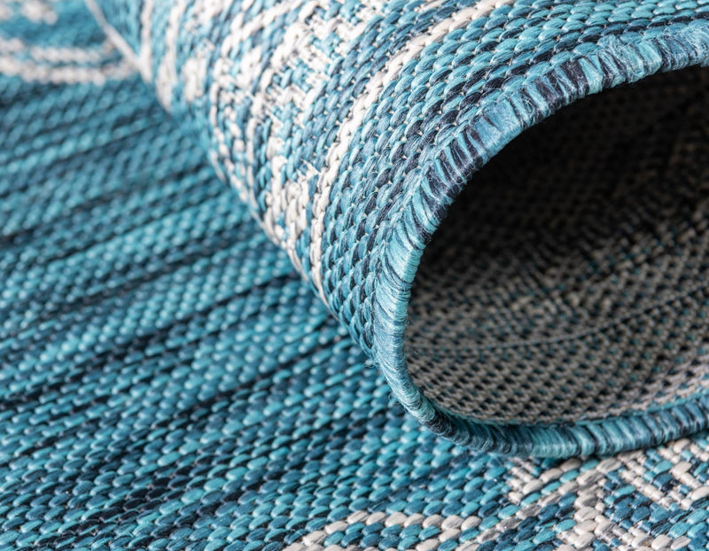 Patio Heritage Collection Area Rug -  Charleston (Teal) Rectangle Teal  lifestyle 16