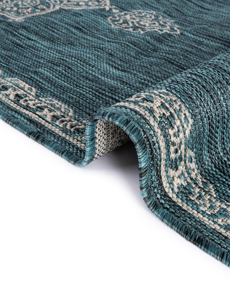 Patio Heritage Collection Area Rug -  Charleston (Teal) Rectangle Teal  lifestyle 19