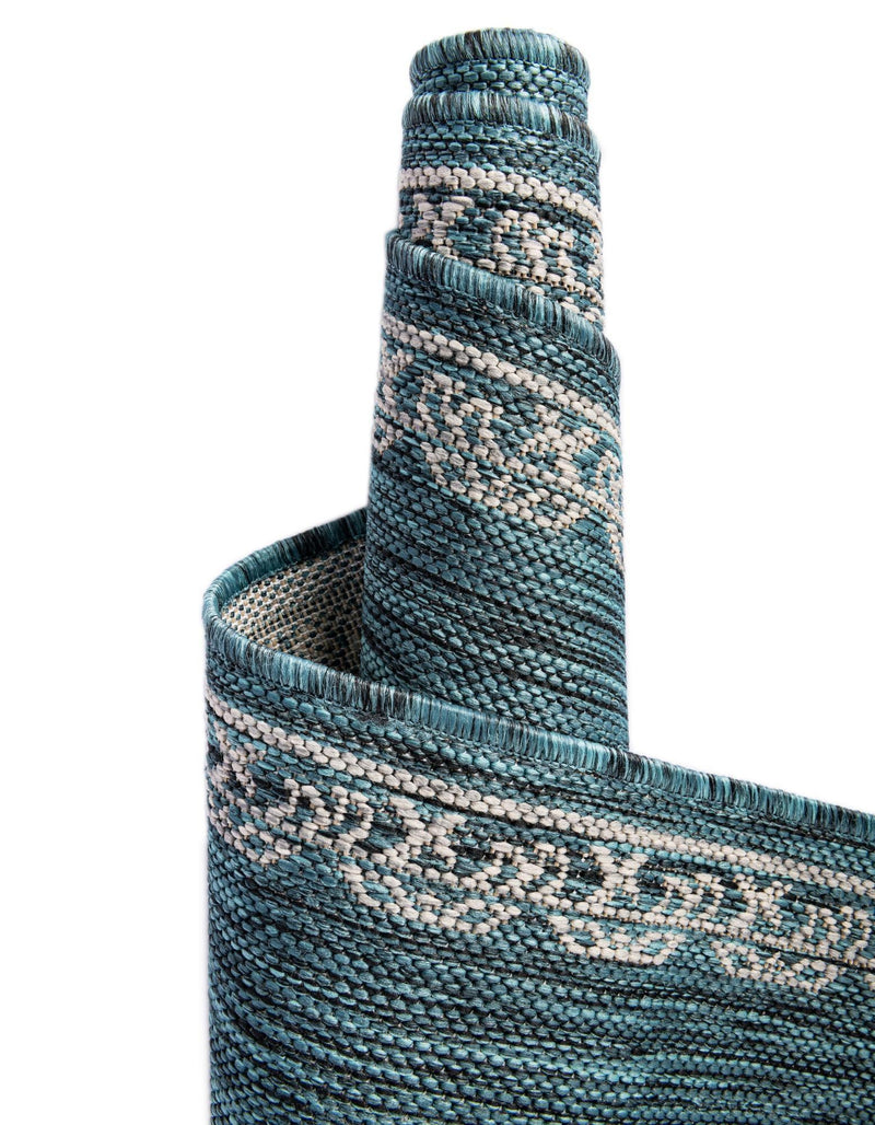 Patio Heritage Collection Area Rug -  Charleston (Teal) Rectangle Teal  lifestyle 20