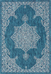 Patio Heritage Collection Area Rug -  Charleston (Teal) Rectangle Teal  lifestyle 3