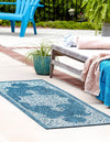 Patio Heritage Collection Area Rug -  Charleston (Teal) Runner Teal  lifestyle 22