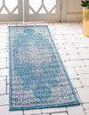 Patio Heritage Collection Area Rug -  Charleston (Teal) Runner Teal  lifestyle 25