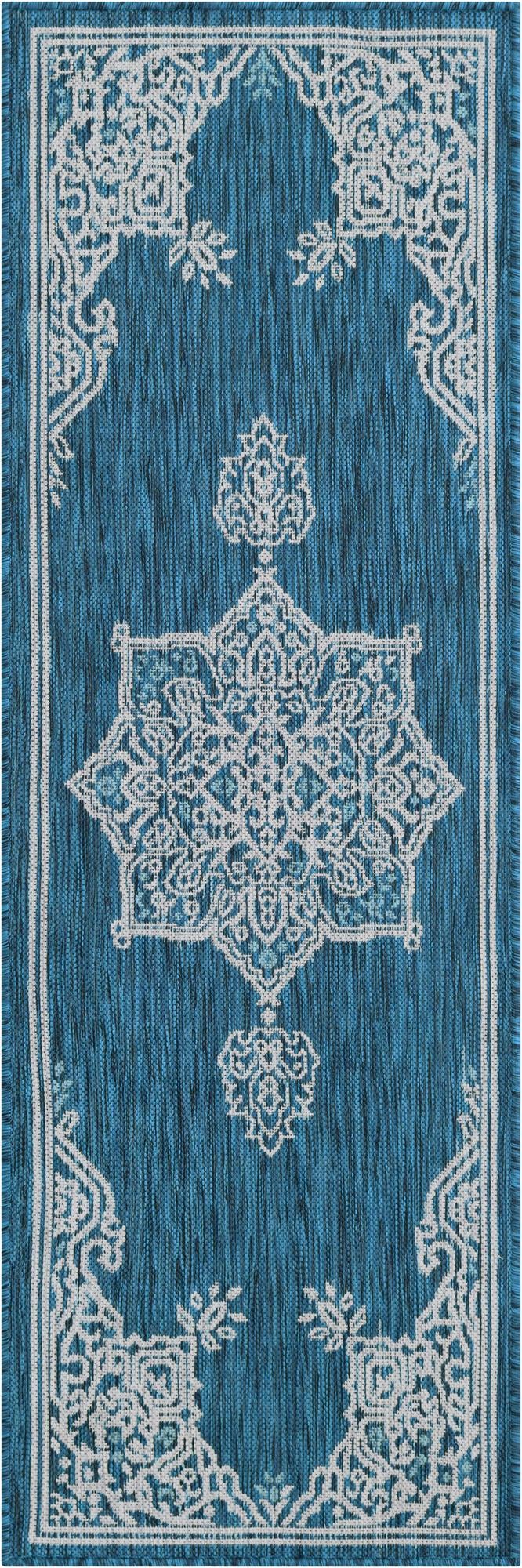 Patio Heritage Collection Area Rug -  Charleston (Teal) Runner Teal  lifestyle 57