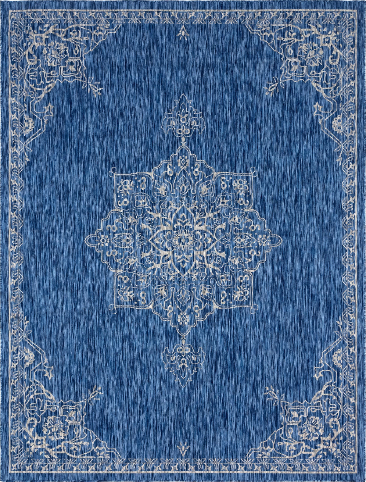 Patio Heritage Collection Area Rug -  Charleston (Blue) Rectangle Blue Main