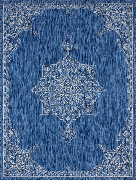 Patio Heritage Collection Area Rug -  Charleston (Blue) Rectangle Blue Main