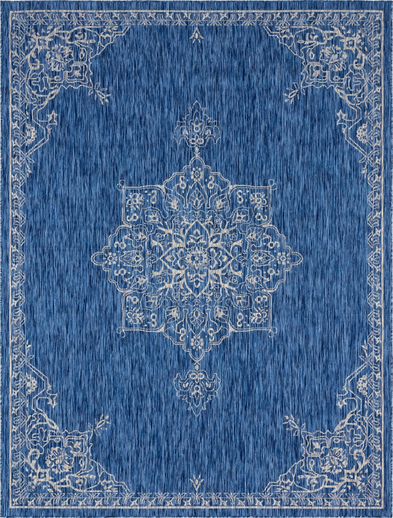 Patio Heritage Collection Area Rug -  Charleston (Blue) Rectangle Blue Main