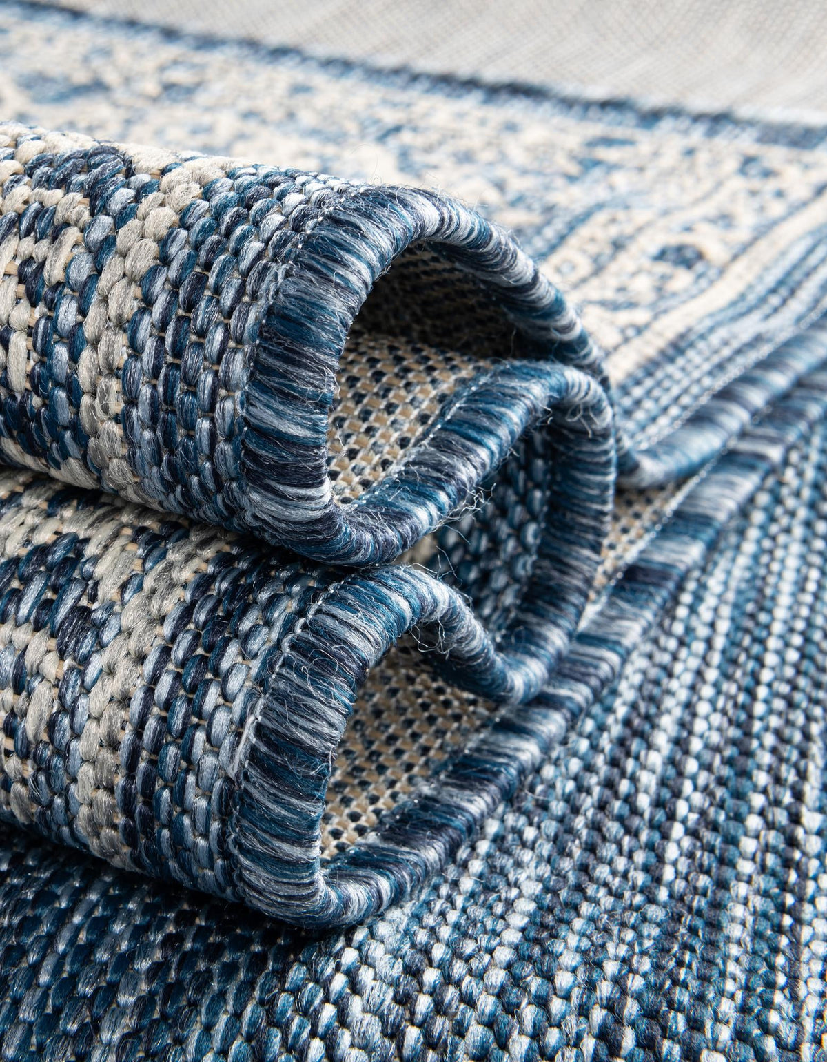 Patio Heritage Collection Area Rug -  Charleston (Blue) Rectangle Blue  lifestyle 12